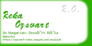 reka ozsvart business card